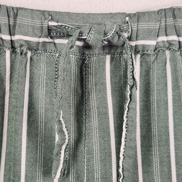 Cozy Earth Soft Woven Lounge Pants Women XL Green White Striped Pajama EUC - Picture 7 of 14
